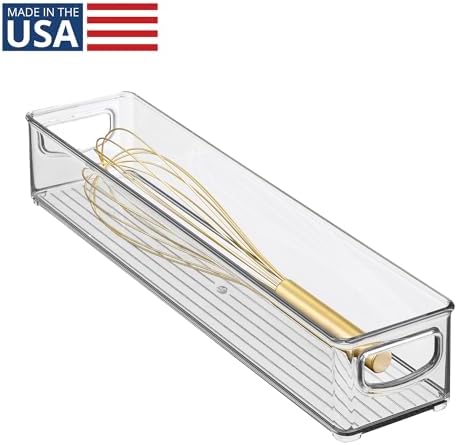 iDesign Slim Storage Bin Organizer, Extra Long Narrow