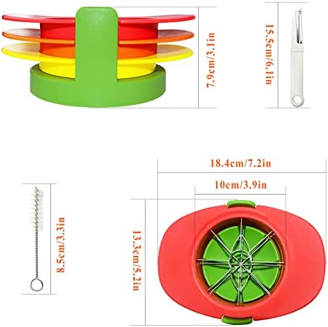 Fruit Cutter Slicer, 4 in 1 Apple Slicer with Peeler & Cleaning Brush