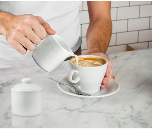HIC Kitchen Contemporary Creamer And Sugar Bowl With Lid Set, Fine