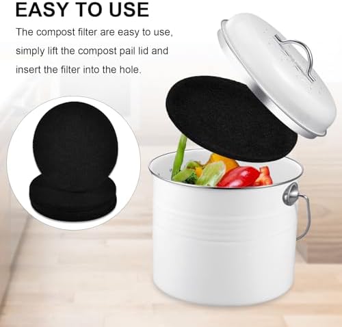 10Pcs 6.5 Inch Charcoal Filters for Kitchen Compost Bin