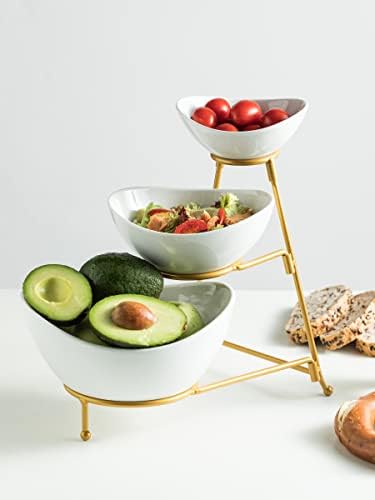Miamolo 3 Tier Serving Bowls with Stand for Entertaining Party