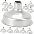 Abaodam 12pcs Mini Stainless Steel Wide Mouth Funnels for Liquid