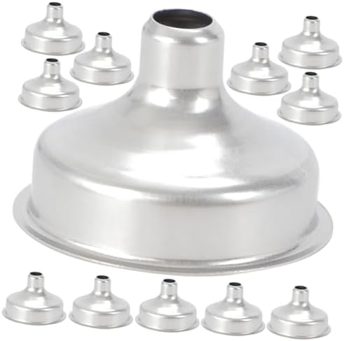 Abaodam 12pcs Mini Stainless Steel Wide Mouth Funnels for Liquid