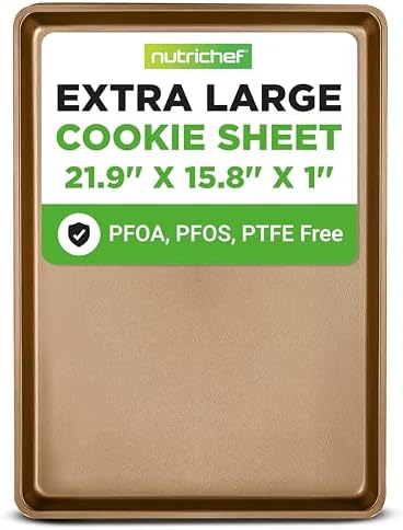 NutriChef Nonstick XL Cookie Sheet Baking Pan, Extra Large 22 Inch x
