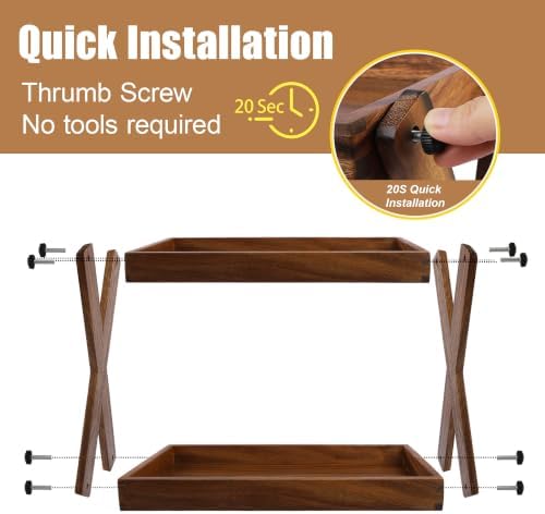 2-Tier Wood Countertop Organizer Shelf