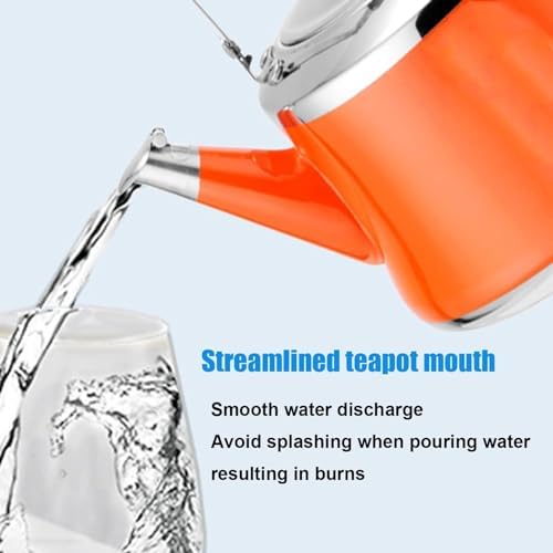 1.5L Orange Stainless Steel Whistling Tea Kettle