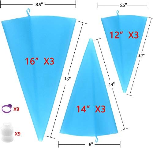GEMLON Reusable Silicone Piping Bags Set