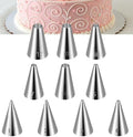 10Pcs Wilton Tips, 10 Sizes Wilton Round Piping Tips for Cookies