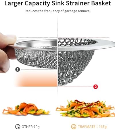 TRAPMATE 2 Pcs Stainless Steel Sink Drain Strainers