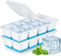 Large Ice Cube Trays with Lid, Jrisbo 2 Pack Stackable Silicone Ice