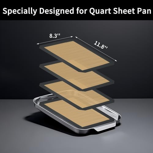 Small Silicone Baking Mats, Set of 4,11-4/5x8-1/4 Inch Quarter Sheet