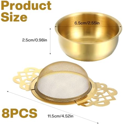 8 Pack 304 Stainless Steel Tea Drain Strainer Tea Filter Mesh Teas