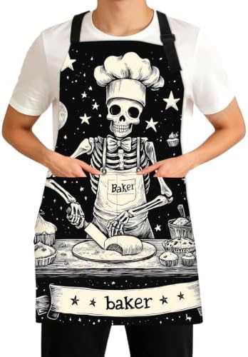 Adjustable Bib Apron with 2 Pockets for Cooking and Baking