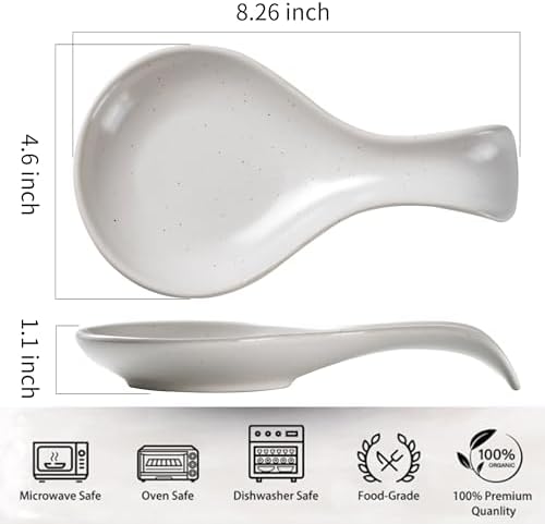 Spoon Rest for Stove Top, Heat Resistant Ceramic Utensil Rest for