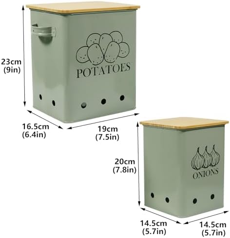 Potato and Onion Storage Bin, Onion Holder with Onion Slicer, Potato