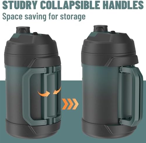Zukro 1 Gallon Insulated 18/8 Stainless Steel Water Jug, Keep Cold 48