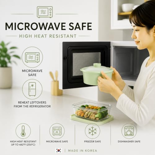 Microwave Silicone Food Steamer Set of 2, with Lid, 2.5 Cup, Made in