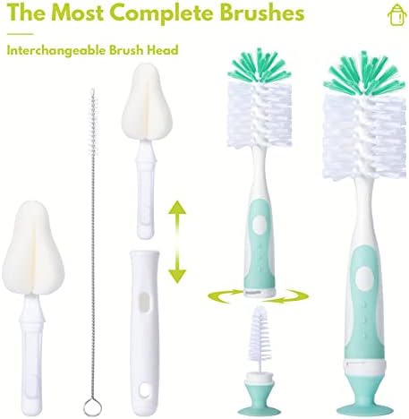 Upright Baby Bottle Brush Set, Concealed Detail Cleaner, Wash Tool