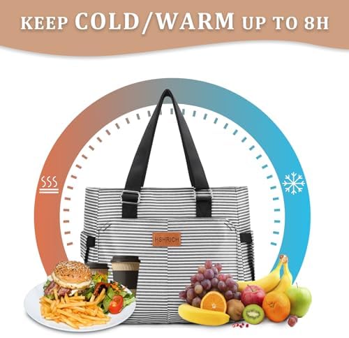 HSHRICH Insulated Lunch Bag Women - Large Tote Lunch Box For Work