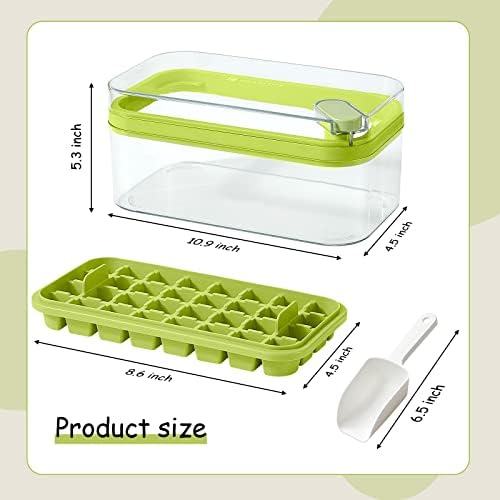 Ice Cube Tray with Lid and Bin, 2 Pack, 64 Pcs Cubes Ice Trays for