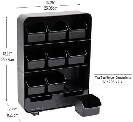 Mind Reader Tea Bag Organizer, Tea Station Organizer, Countertop