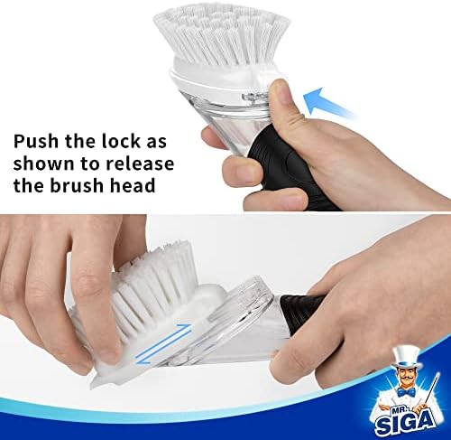 MR.SIGA Soap Dispensing Dish Brush Refills, 4 Pack