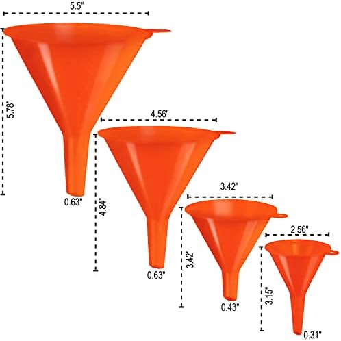 Oil Funnel Set - Plastic Funnels for Automotive & Kitchen