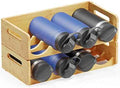 SpaceAid Bamboo Water Bottle Organizer with Labels, Kitchen Pantry