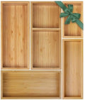 MapleGrace Bamboo Drawer Organizer Set, Individual Wood Storage