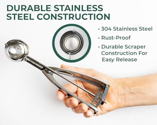Saffron & Sage Cookie Scoop Set - Heavy Duty Stainless Steel 1, 2 & 3