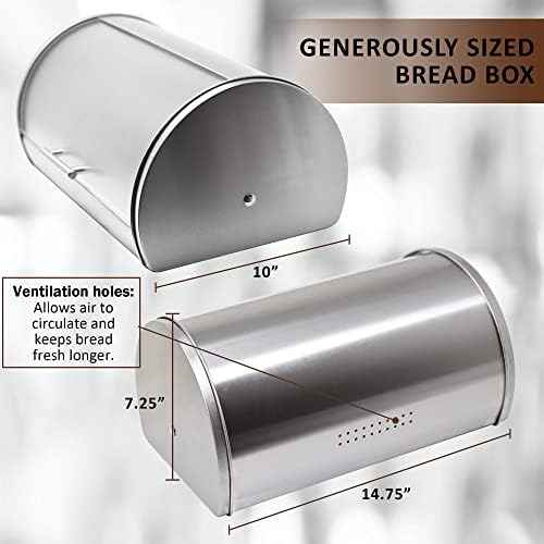 Stainless Steel Bread Box for Kitchen Countertop