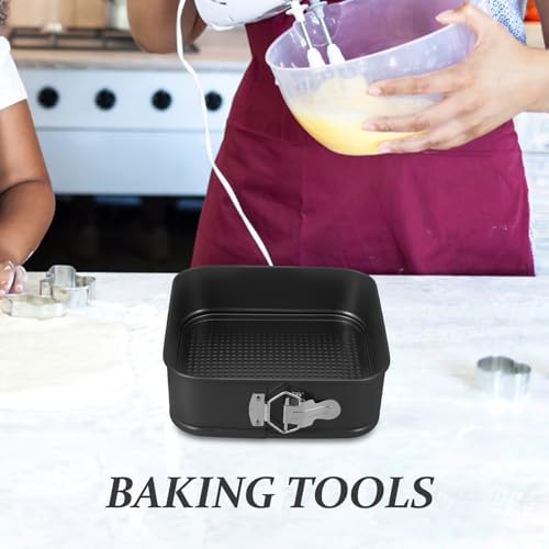 balacoo 3pcs Springform Carbon with Pan Bottom Cake Removable Square