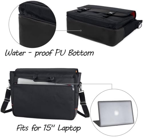 CURMIO Bartender Travel Bag for Bar Tools Set, Wine Bottles, Black