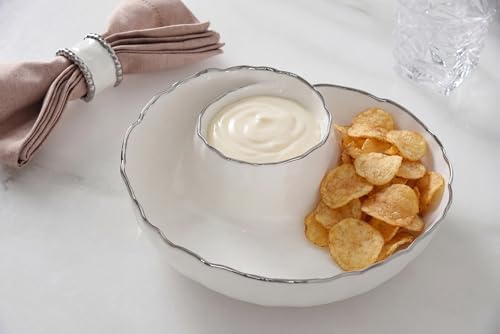 Portofino Plata, Round Chip & Dip, 9.5” D x 2.75"