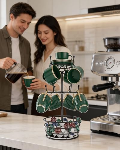 360° Rotating Coffee Cup Holder Tree