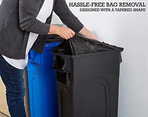 United Solutions 23 Gallon Black Plastic Swing-Lid Waste Container