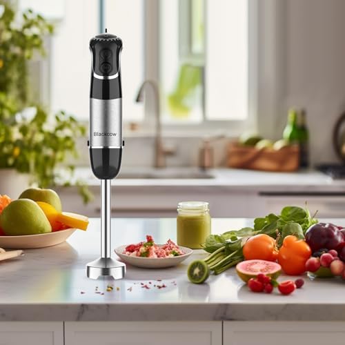 Blackcow Corded Immersion Blender Handheld for Kitchen,Stainless Steel