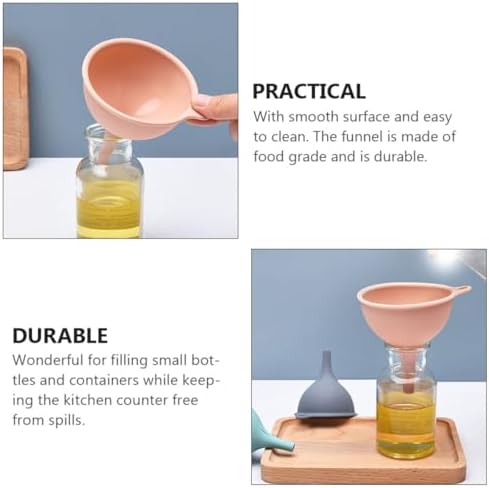 3 Pcs Silicone Wide Mouth Funnel Set for Kitchen Spill-Free Filling