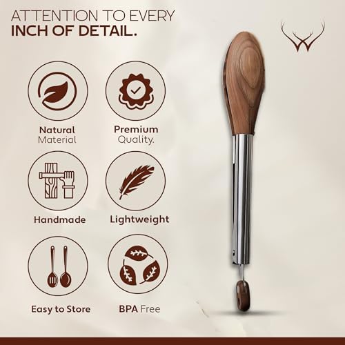 Teak Wooden Cooking Tongs