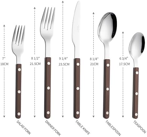 ANNOVA Silverware Set, Retro/Rivet Colorful Stainless Steel Tableware