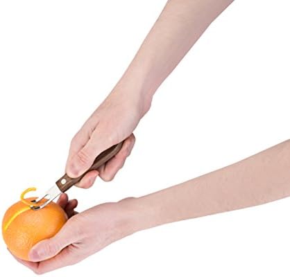 Viski Channel Knife, Citrus Zester and Orange Peeler Tool, Walnut Wood
