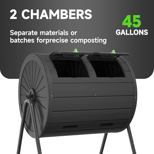 45 Gallon Outdoor Compost Bin, Black
