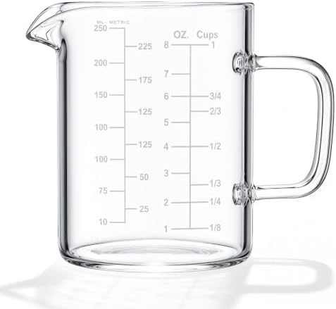 Glass Measuring Cup with Handle 8OZ/250ML/1 CUP Liquid Measuring Cups