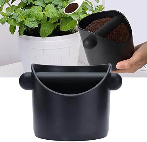 Coffee Knock Box, Oblique Black Coffee Grounds Box Knock Bin with