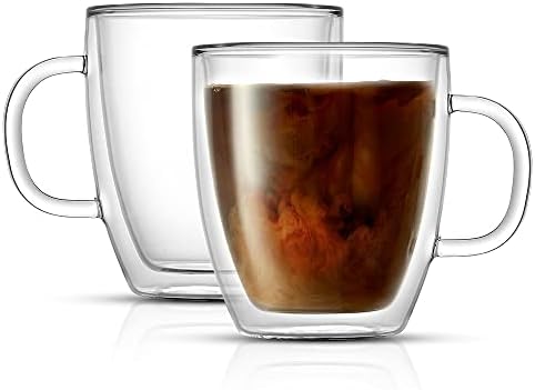 JoyJolt Savor Double Wall Insulated Glasses - Coffee Mugs (Set of 2)