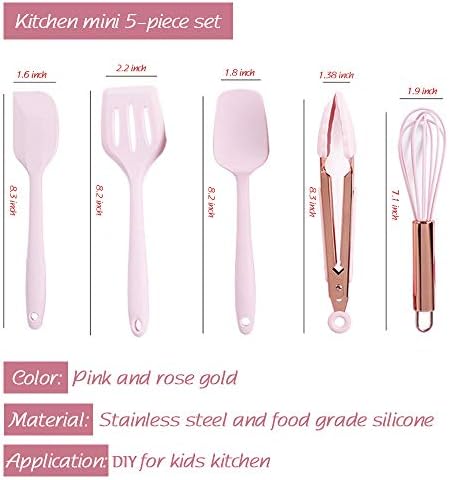 Collfa Rose Gold And Pink Kitchen Utensil Small Five-Piece Set Mini