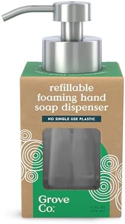Grove Co. Glass Foaming Hand Soap Dispenser with Stainless Steel Pump