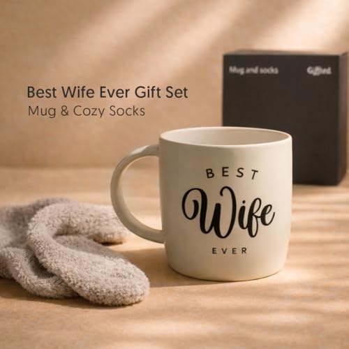 Triple Gifffted Worlds Best Wife Ever Coffee Mug and Socks Gift Set