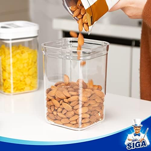 MR.SIGA 6 Piece Airtight Food Storage Container Set for Pantry Organization