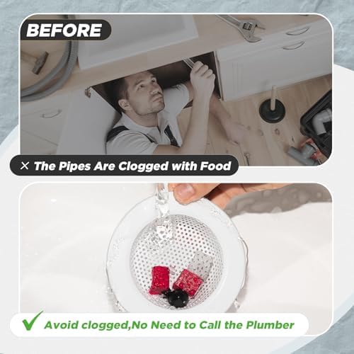 Retisee 2 Pcs Kitchen Sink Drain Strainer 4.4 Inch,Porcelain White